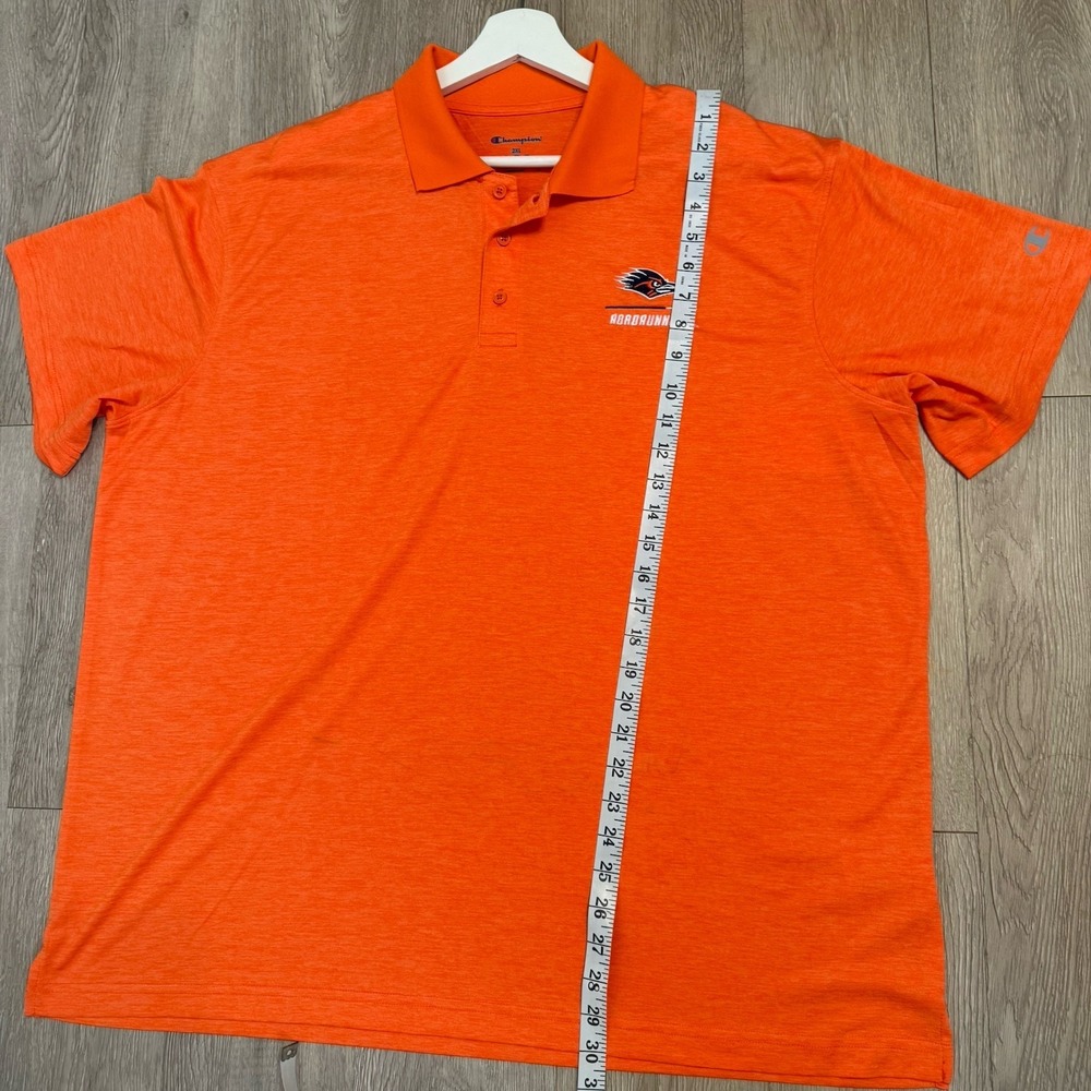 Champion NCAA UTSA Men's Collar Short Sleeve Polo 2XL Orange Game Day Football - Picture 11 of 12